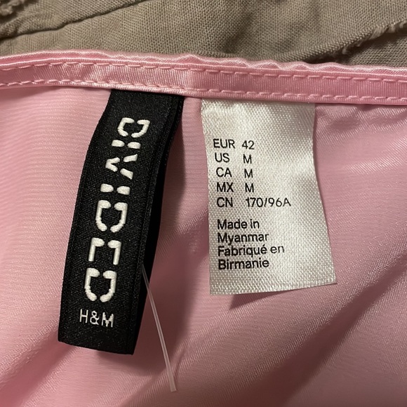 Middle Tie together designed crop tops, Pink/ Brown, H&M - Picture 6 of 7